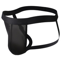 2PK Gay men's sexy underwear mesh gauze pouch cut-out butt-lifter underpants double thong G6004-SD - Thumbnail 7