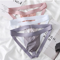 2PK Gay men's sexy underwear mesh gauze pouch cut-out butt-lifter underpants double thong G6004-SD - Thumbnail 4