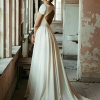 Simple Beach Long Sleeve Boho Wedding Dress Bridal Gowns - Thumbnail 3