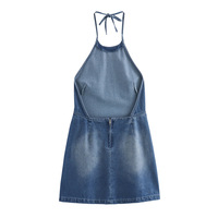 Loose back denim dress - Thumbnail 1