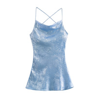Blue glitter collar satin suspender skirt - Thumbnail 2