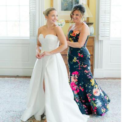 Simple beach side slit wedding dress bridal gowns - Thumbnail 1