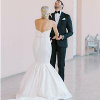 Simple Mermaid Beach Wedding Dress Bridal Gowns - Thumbnail 4