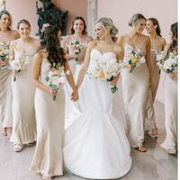 Simple Mermaid Beach Wedding Dress Bridal Gowns - Thumbnail 1