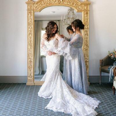 Elephant mermaid beach lace appliques  wedding dress bridal gowns - Thumbnail 1