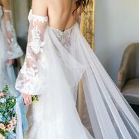 Elephant Mermaid Beach Lace Appliques  Wedding Dress Bridal Gowns - Thumbnail 6