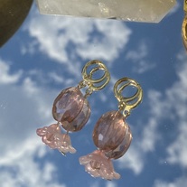 Pink petal earrings 