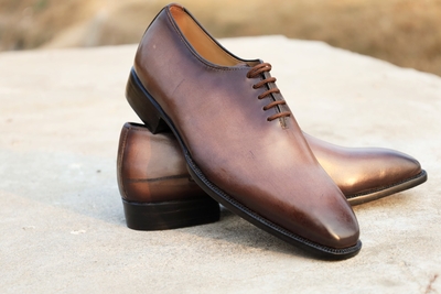 Crafted Leather Handmade Men Brown Leather Oxford Dress Shoes Classic Last