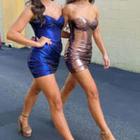 Sexy Royal Blue Strapless Keyhole Metallic Tight Homecoming Dress Short Prom Dress - Thumbnail 3