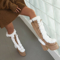 Fluffy Warm Knee Hight Winter Boots - Thumbnail 3