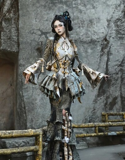 Gothic Gold Tassels Flare Sleeve Jacket