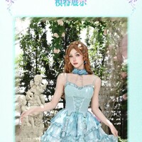 Beautiful Sweet Fairy Blue Ruffled Spagheti Strap Dress - Thumbnail 2