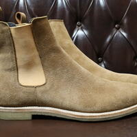 Crafted Leather Handmade Classic Suede Leather Chelsea Men Boots - Thumbnail 1