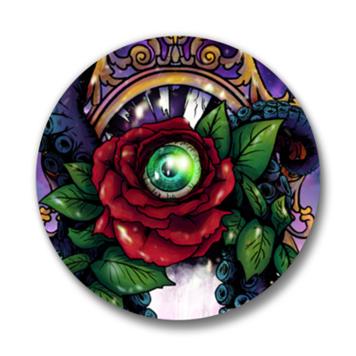Eldritch flower pinback buttons