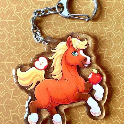 Horse apples keychain