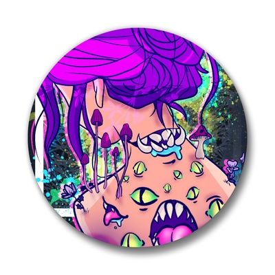 Eyes in the back of her head pinback buttons