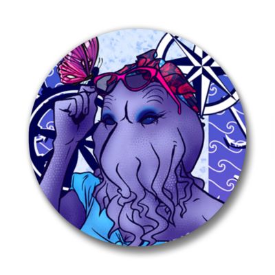 Pinup Cthulu Pinback Buttons