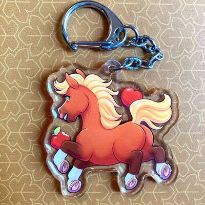 Horse apples keychain