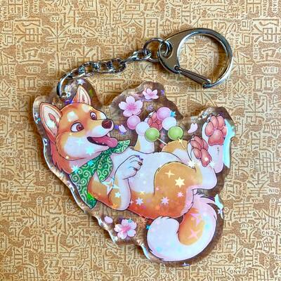 Shiba inu dango keychain (large)