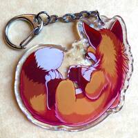 Coffee Fox Keychain (large) - Thumbnail 1
