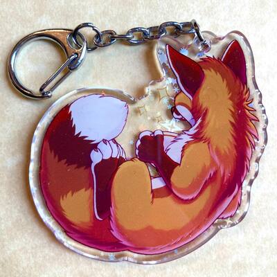 Coffee fox keychain (large)