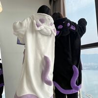 Little Ghost Fleece Nightgown Pajamas Flannel Nightwear Set - Thumbnail 3