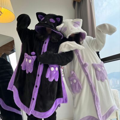 Little ghost fleece nightgown pajamas flannel nightwear set