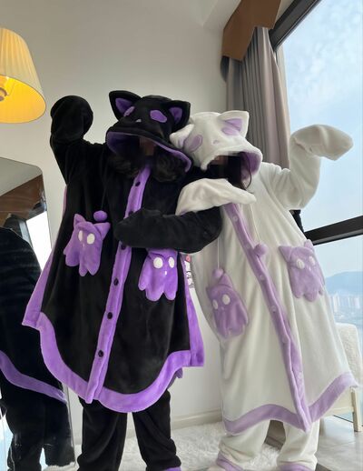 Little Ghost Fleece Nightgown Pajamas Flannel Nightwear Set