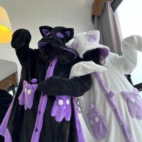 Little Ghost Fleece Nightgown Pajamas Flannel Nightwear Set - Thumbnail 4