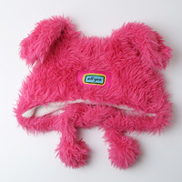 Fluffy Fuchsia Ears Warm Hat Cap - Thumbnail 3