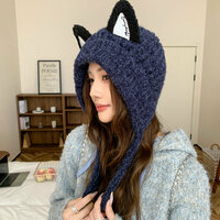 Cute Fox Ears Knitted Cap - Thumbnail 2