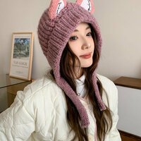 Cute Fox Ears Knitted Cap - Thumbnail 4