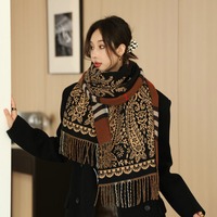 Maillard Retro Plaid Double-sided Cashew Imitation Cashmere Scarf - Thumbnail 2