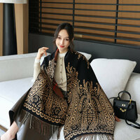 Maillard Retro Plaid Double-sided Cashew Imitation Cashmere Scarf - Thumbnail 4