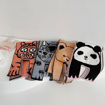 Kawaii animal cat tiger panda scarf