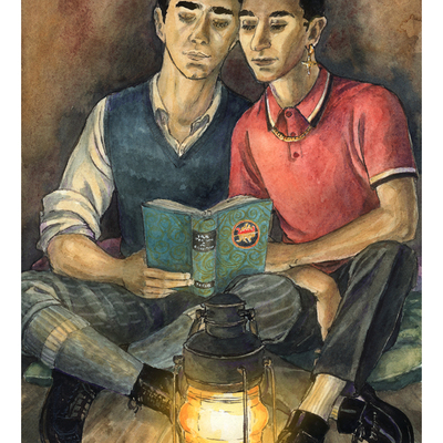 Dead boy detectives a4 artprint: "reading by lamplight"