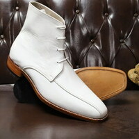 Crafted Leather Handmade Classic White Leather Jodhpur Boot - Thumbnail 3