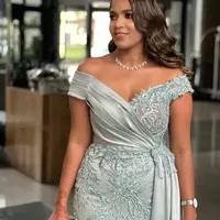 Mermaid Mother Of Bride Dresses Lace Beaded Evening Party Mama Dress Sweetheart Satin Birthday Wedding Guest Groom Mother's Gowns - Thumbnail 1