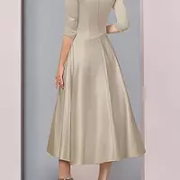 Simple Mother Of Bride/Groom Dresses Tea-length Birthday Wedding Guest Groom Mother's Gowns - Thumbnail 1