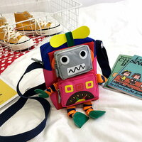 Stunning Tiny Anime Colorful Robot Shoulder Bag Slouch Crossbody Animation Bag Rave - Thumbnail 3