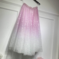 Emerald Green Sequined Tulle Midi Skirt Outfit Women Sparkly Midi Tulle Skirt Wedding Outfit Party Skirt Plus Size Custom - Thumbnail 7