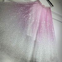 PINK Sequined Tulle Midi Skirt Outfit Women Sparkly Midi Tulle Skirt Wedding Party Outfit Plus Size Custom - Thumbnail 2