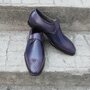 Crafted Leather Beautifully Crafted Purple Patina Leather Monk Strap Dress Shoes-1