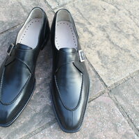Crafted Leather Classic Handmade Black Calf Leather Split Toe Dress Shoes - Thumbnail 2