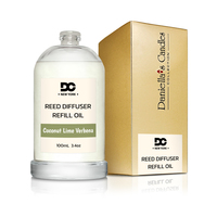Daniella's Candles Coconut Lime Verbena Reed Diffuser Refill Oil 3.4oz/100mL - Thumbnail 1