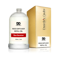 Daniella's Candles Rose Geranium Reed Diffuser Refill Oil 3.4oz/100mL - Thumbnail 1