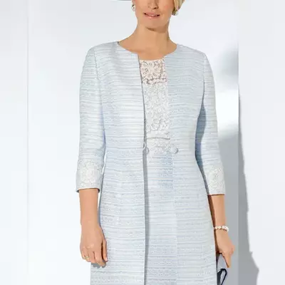 Long sleeves formal of the bride/ groom  dresses jewel neck appliques lace pearls mother dress evening gowns