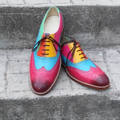 Crafted leather classic and elegant handcrafted multi color leather oxford dress men shoes  - Thumbnail 5