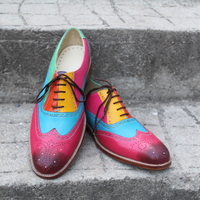 Crafted Leather Classic and Elegant Handcrafted Multi Color Leather Oxford Dress Men Shoes  - Thumbnail 3