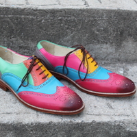 Crafted Leather Classic and Elegant Handcrafted Multi Color Leather Oxford Dress Men Shoes  - Thumbnail 4